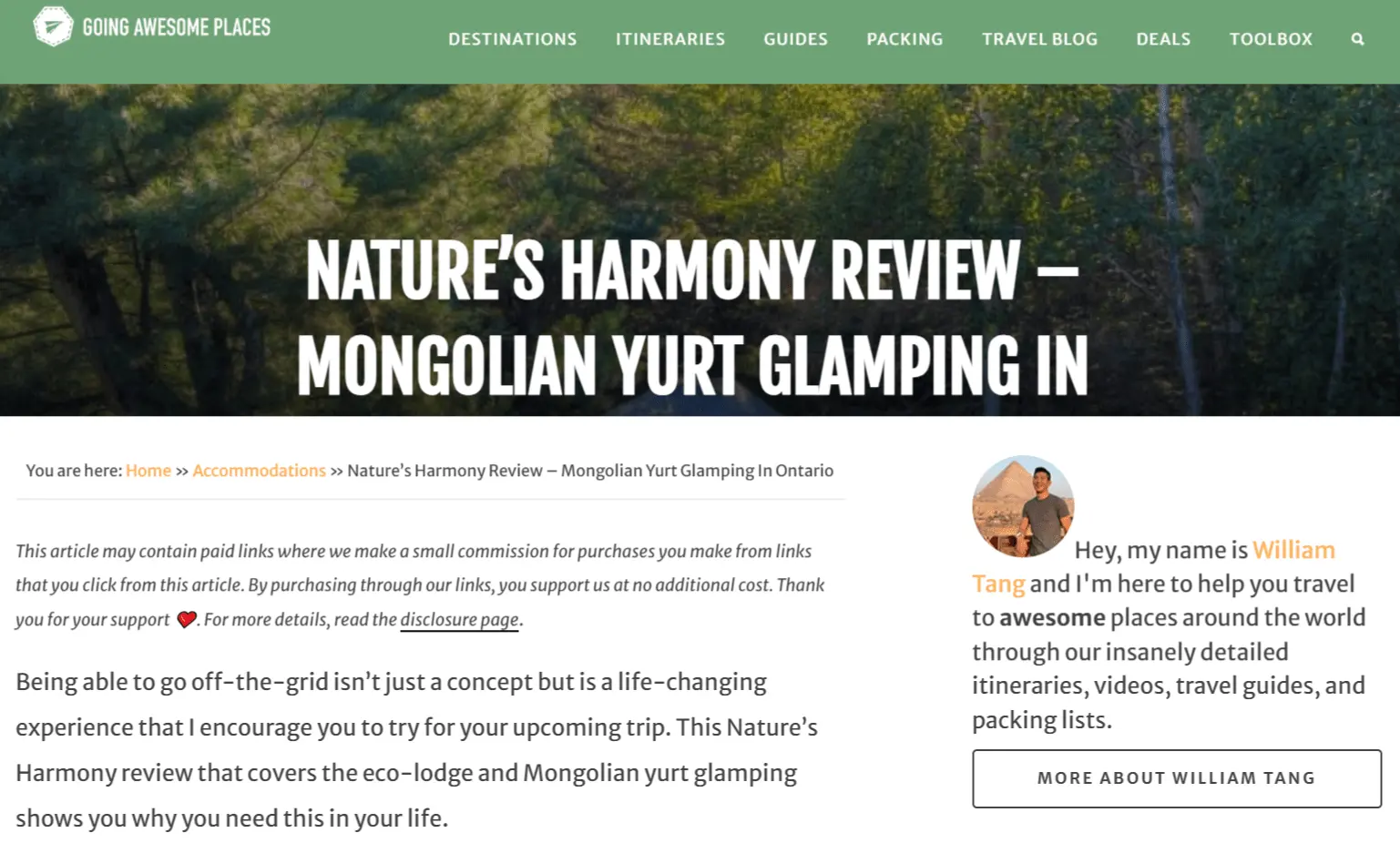 Nature’s Harmony Review – Mongolian Yurt Glamping In Ontario – Going _ – goingawesomeplaces.com